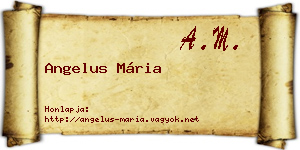 Angelus Mária névjegykártya