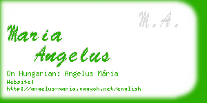 maria angelus business card